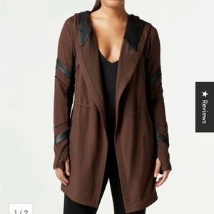 Blanc Noir Brown Utility Jacket with Black Accents